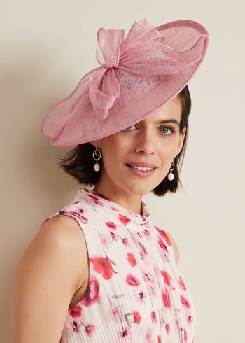 Phase Eight Bow Detail Oval Fascinator Hats Pink USA | 4307168-NV